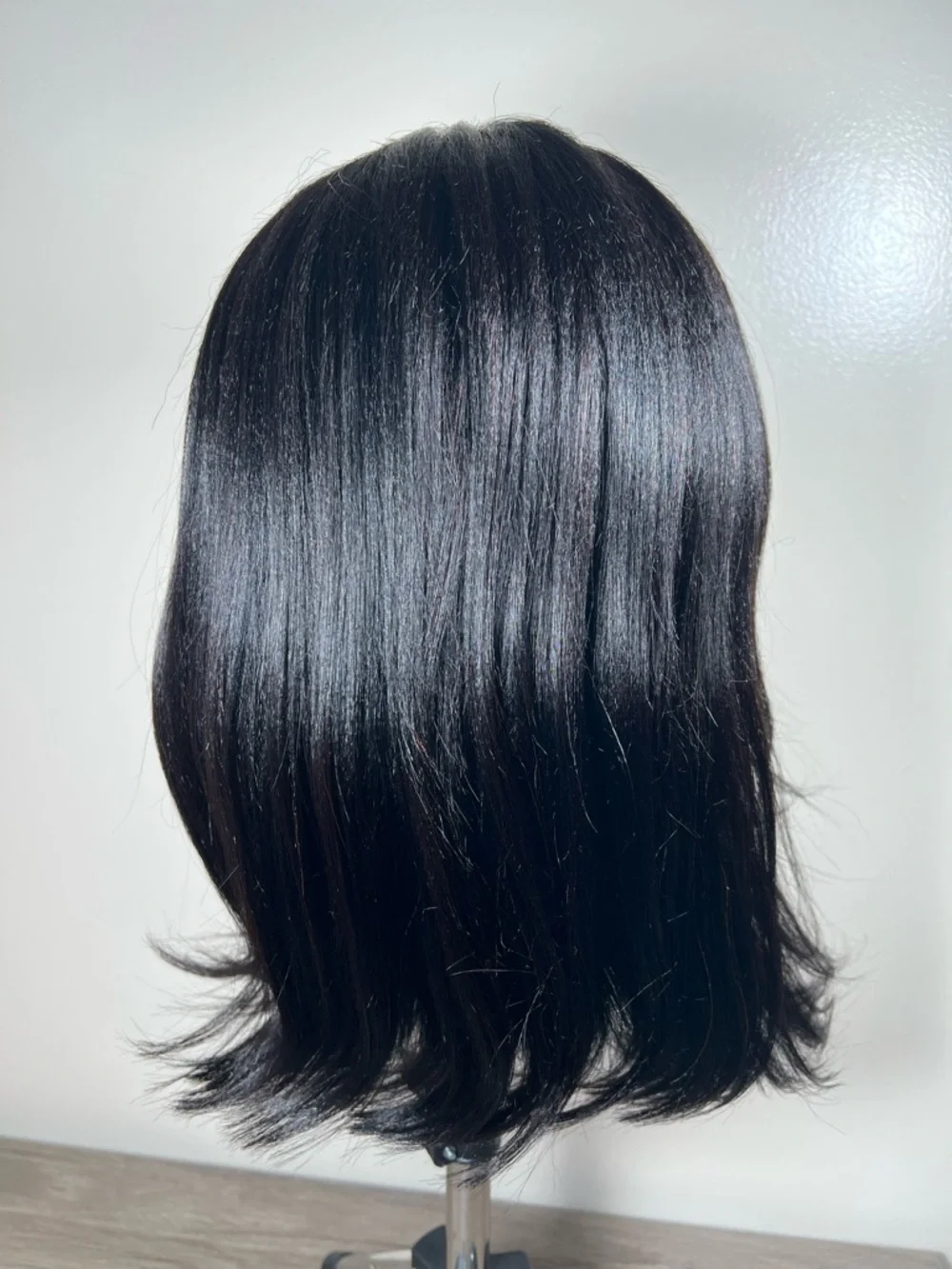 UNICE Layered Yaki Human Hair Straight Bob 14 Inch Glueless Wig